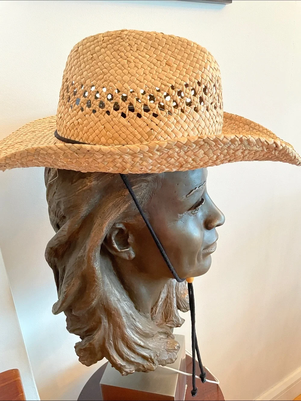 Natural Straw Cowboy Sun Hat with Chin Cord